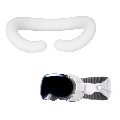 kwmobile VR Silikon Maske kompatibel mit Apple Vision Pro Cover - Silikonmaske VR-Brillen-Maske gegen Schweiß und Verschmutzung - Weiß