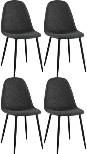 furnicato Esszimmerstuhl Napier 4er Set schwarz – Bequeme Polsterstühle
