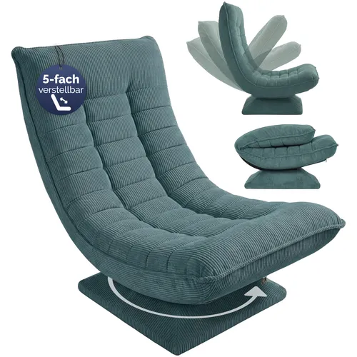 DeubaXXL DE Relaxsessel Aberdeen Graugrün 360° drehbar & 5-fach verstellbar