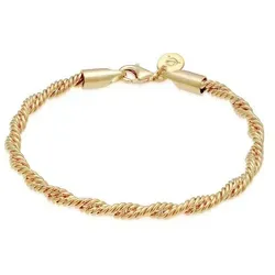 Elli Premium Gliederarmband Kordel Gedreht Elegant Basic 925 Silber 16 - Armschmuck aus handgefertigtem 925 Sterling Silber, glänzende Optik und elegantes Design, perfekt für jeden Anlass.