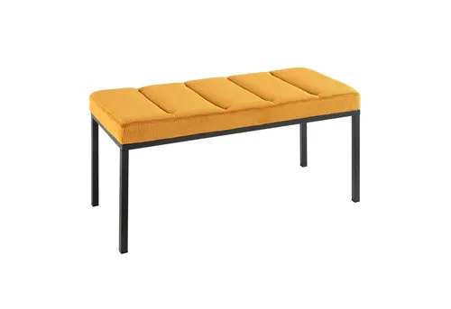 riess-ambiente Sitzbank PETIT BEAUTÉ - 80cm senfgelb - Moderne Sitzbank aus hochwertigem Cord, ideal für Flur oder Schlafzimmer, mit bequemer Polsterung und stylishem schwarzen Metallgestell.