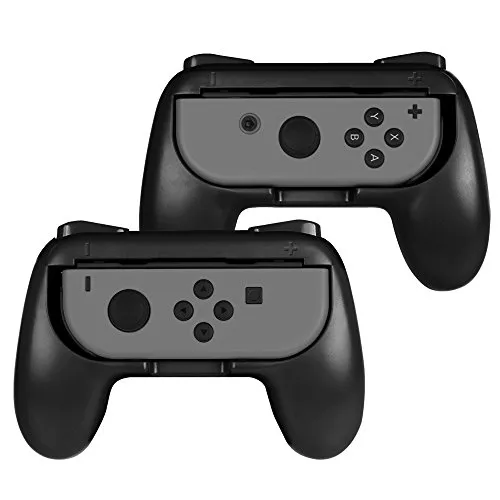 FINTIE Grip Kompatibel mit Switch/Switch OLED Modell Joy-Con - [2 Stück] Ergonomisches Design Verschleißfeste Komfort Griff Kit Griffhalter Kompatibel mit Switch Konsole Joy-Con Controller, Schwarz