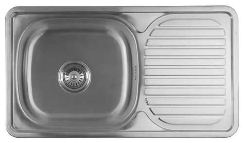 Edelstahl-Spüle mit Abtropffläche 76x18x42cm