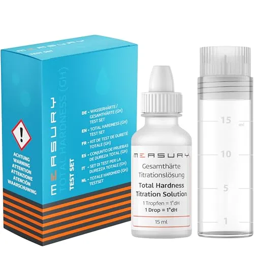 Wasserhärte messen, 15 ml Wasserhärte Test für bis zu 200 Messungen | Härtegrad Wasser messen Made in Germany