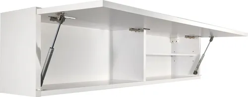 Milionmeblicom Badezimmerschrank Hängeschrank 30x120 cm - Badezimmerschrank in Hochglanz Weiß, wandmontierbar für platzsparende Aufbewahrung und modernes Design ohne Griffe, ideal für Badezimmer und andere Räume.