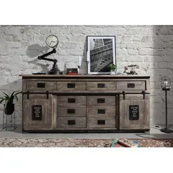 Massivmoebel24 Sideboard RAILWAY #222 aus Mango von Massivholzmöbel24