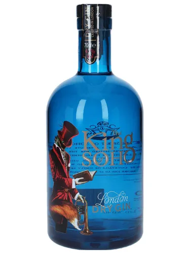 King of Soho London Dry Gin - Premium Gin mit 42% Vol., hergestellt in London mit 12 handverlesenen Botanicals für ein einzigartiges Geschmackserlebnis.