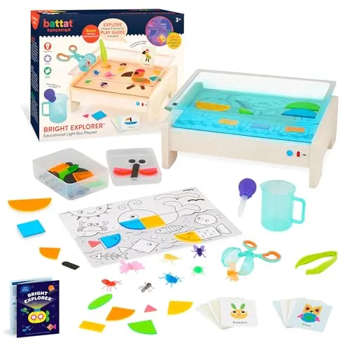 Battat Education - Bright Explorer - Peilsender Lichtkasten - Leuchttisch für Kinder - Sensorische Lichter - Leuchttafel für Kinder - 3 Jahre +