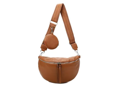 ITALYSHOP24 Schultertasche Damen Brusttasche Umhängetasche CrossBody Lederoptik Bag + Muster Gurt, Messenger Hüfttasche Bodybag Gürteltasche Bauchtasche / leicht Gewicht