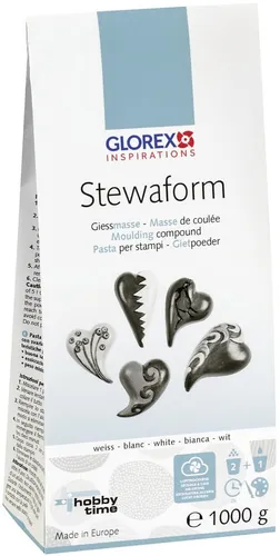 Glorex Stewaform Giessmasse 1 kg - Bastelmaterial für kreative Projekte, ideal für detailreiche Gießformen und Modellierungen.