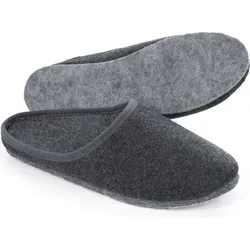 Filz Pantoletten Warme Leichte Pantoffeln Hausschuhe für Damen Herren Filzpantoffeln 46 - Grau - 46