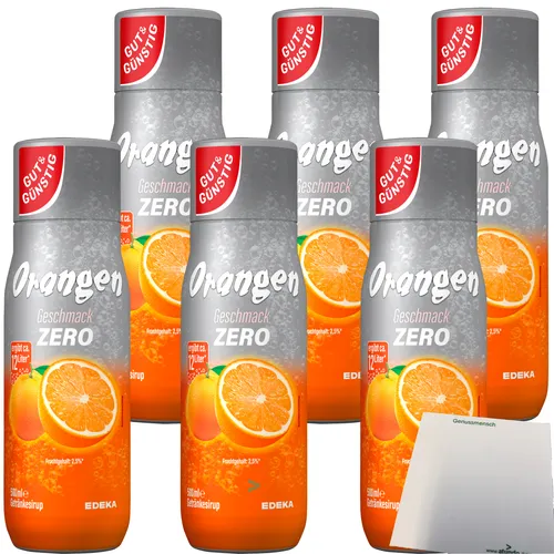 Gut & Günstig Orange Zero Getränkesirup 6er Pack 6x500ml Flasche usy Block