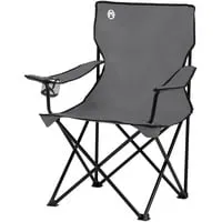 Quad Chair 2000038574, Camping-Stuhl grau/schwarz - Camping-Möbel mit max. Belastbarkeit von 113 kg und bequemen Armlehnen für optimalen Komfort beim Entspannen im Freien.