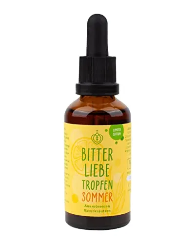 BitterLiebe® Bitterstoffe Tropfen 50ml Limited Sommer Edition I sommerliche Bittertropfen aus Die Höhle der Löwen I Hildegard von Bingen, Bitterkräuter
