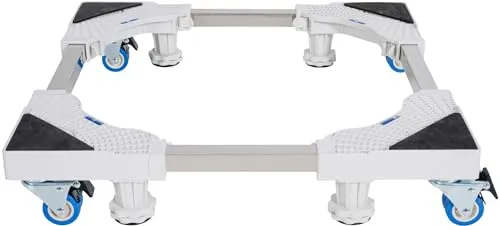 DELUKE® Waschmaschinen Untergestell BART - 350kg belastbar - Podeste & Rahmen für Waschmaschinen, ideal zur Erhöhung und zum Schutz vor Feuchtigkeit, mit robustem Stahlrahmen und verstellbaren Füßen für stabilen Stand.