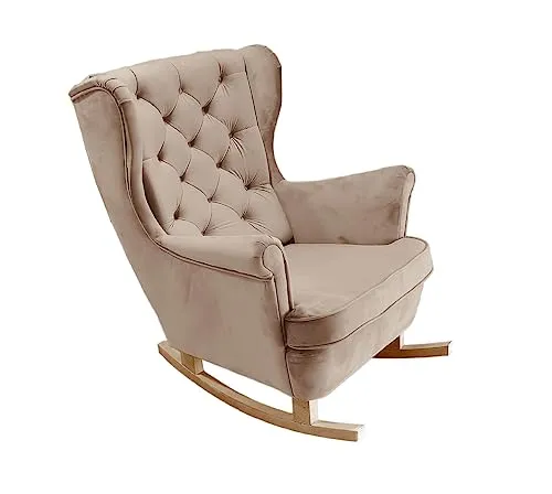 DomiMeble Schaukelstuhl für Wohnzimmer, Schlafzimmer - Schön und Komfortabel Relaxstuhl aus hochwertigem Holz gefertigt 92 x 84 x 104 cm