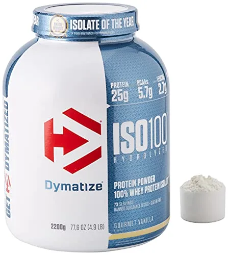 Dymatize ISO 100 Gourmet Vanilla 2,2 kg - Molkenprotein-Hydrolysat + Isolat Pulver