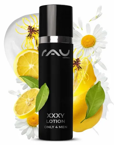 RAU Cosmetics XXXY Lotion – Tagespflege und Aftershave für Männer - Gesichtspflege für Männerhaut, die als Anti-Aging Creme und beruhigendes Aftershave fungiert. Mit Hyadisine® Marine für intensive Feuchtigkeit und einen maskulinen Duft.