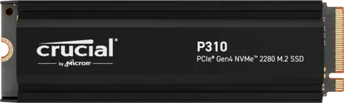 CRUCIAL P310 NVMe SSD mit Heatsink - 2 TB für PS5 und Gaming - Festplatte mit 7100 MB/s Lesegeschwindigkeit, ideal für schnelles Booten und Spieleladen. Perfekt für Gen4-Laptops und PS5, verbessert die Leistung um 20 % im Vergleich zu Gen4-SSDs.