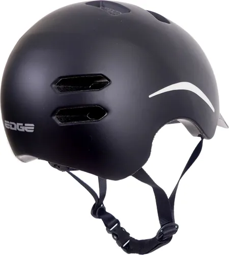 Fahrradhelm Helm Edge URBAN matt-schwarz Größe M - Unisex Erwachsene Helm für Straßenradsport mit abnehmbarem Schirm und einstellbarer Passform für optimalen Kopfschutz.