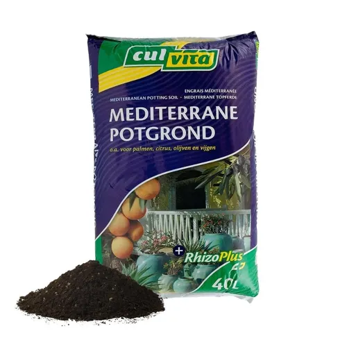 Mediterrane Blumenerde 40 Liter inklusive RhizoPlus in schwarz von Plants by Frank