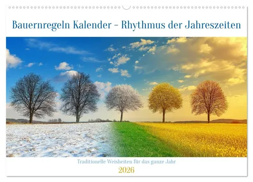 Bauernregeln Kalender - Rhythmus der Jahreszeiten (Wandkalender 2026 DIN A2 quer), CALVENDO Monatskalender