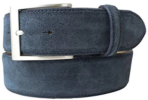 BELTINGER Veloursleder-Gürtel 4 cm – Dunkelblau | Hochwertiger Herren Ledergürtel aus echtem Wildleder - Hochwertiger 40mm Veloursleder-Gürtel in Dunkelblau. Weiche, samtartige Oberfläche und robuste Verarbeitung für hohen Tragekomfort. Ideal für Freizeit und Büro, mit individueller Größenanpassung.