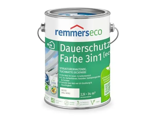 Remmers Dauerschutz-Farbe 3in1 [eco] weiß (RAL 9016), 2,5 Liter