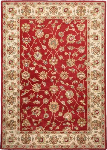 Theko Handtuftteppich Royal Ziegler, Terra cotta - Hochflorteppich im orientalischen Design, handgefertigt und antistatisch – ideal für stilvolle Wohn- und Essbereiche.