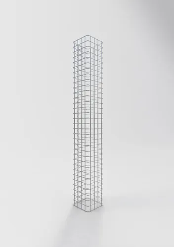 Gabiona Gabionensäule 160 x 22 x 22 cm - Dekorative Gabionensäule für Garten, verzinkter Korrosionsschutz und Platz für 130 kg Natursteine, ideal für individuelle Gestaltung.