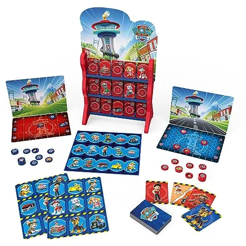 PAW PATROL, Spiele HQ Brettspiele für Kinder Checkers Tic Tac Toe Memory Match Bingo Go Fish Kartenspiele Spielzeug, für Kinder ab 4 Jahren