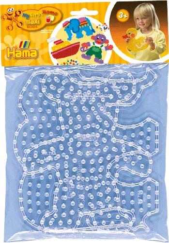 Hama Maxi Stiftplatten - Elefant und Teddy, transparent
