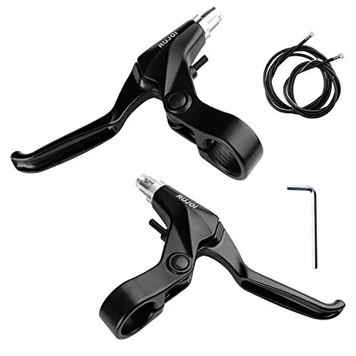 RUJOI Bike Bremshebel Set,1 Pair Aluminium Alloy Fahrradbremse Handle mit 2-Set Bike Bremskabel und Gehäuse für Mountain Bike, MTB, Road Bike, Faltrad, 2,2cm Durchmesser