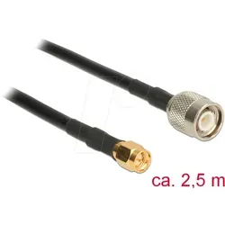 DELOCK 89506 - HF Antennenkabel, TNC Stecker > SMA Stecker, 2,5 m