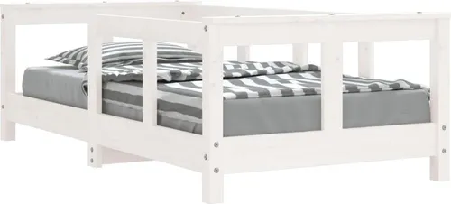 vidaXL Kinderbett Weiß 70x140 cm aus massivem Kiefernholz - Betten für Kinder, aus massivem Kiefernholz gefertigt, bietet Stabilität und ein zeitloses Design für eine erholsame Nachtruhe. Ideal für Kinder zwischen 18 Monaten und 4 Jahren.