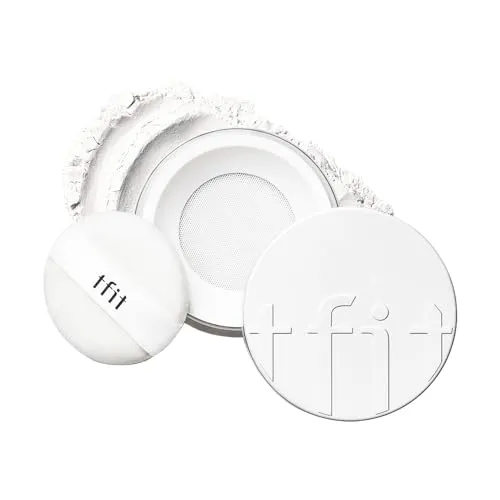 TFIT Translucent Set Finishing Powder – Sebum Control Loose Face Powder, mattes und seidiges Finish, leicht, langanhaltend, koreanisches Make-up, 0,24 oz. (01 Weiß, 0,24 oz.)