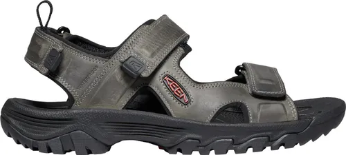 Keen Herren Sandale Targhee III Open Toe Sandal grau 42,5 EU - Wanderschuhe mit komfortablem Klettverschluss und robustem Leder-Obermaterial, ideal für Abenteuer in der Natur.
