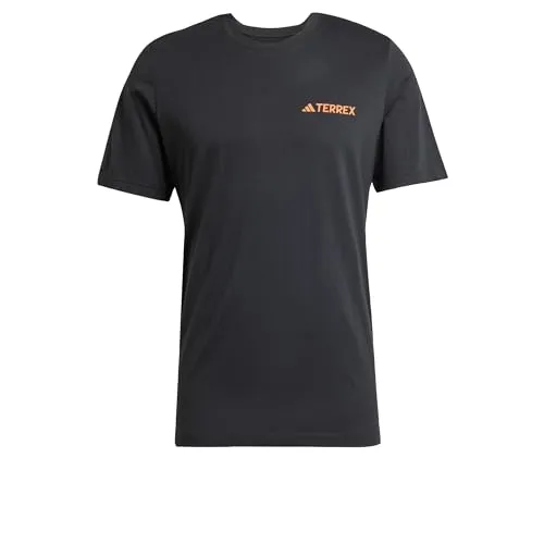 adidas Men's Terrex Graphic T-Shirt Black/Semi Impact Orange S
