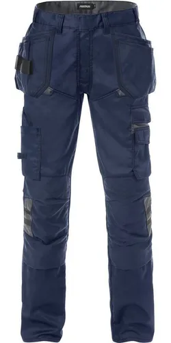FRISTADS 131123-586 Handwerkerhose 2595 STFP Gr.C152 - Robuste Handwerkerhose in Marine/Dunkelgrau mit mechanischer Stretch-Qualität und CORDURA®-Verstärkungen für maximale Langlebigkeit und Funktionalität.