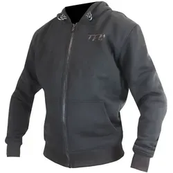 Trilobite Binder Hoodie - Schwarze Textiljacke für Motorradfahrer - Motorradjacke mit Aramidverstärkung und integrierten Protektoren für maximalen Schutz. Ideal für stylische Fahrten und perfekt kombinierbar mit Drible Jogginghose.