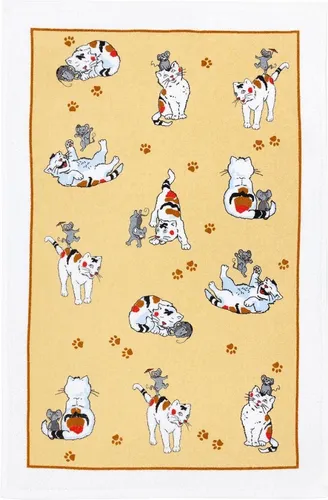 Kracht Geschirrtuch  Frottee Frottier Tiere Küchentuch Katz Maus 50 x 70 cm
