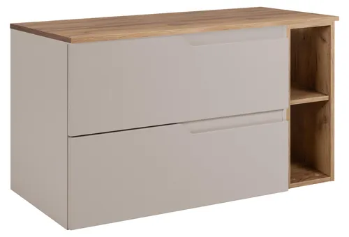 3E 3xE living.com Badezimmer-Unterschrank-Set, Kaschmir/Eiche Craft, 80 cm breit