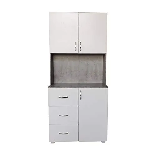 HTI-Line Küchenbuffet Blanca - Hochwertiger Küchenschrank in Beton Weiß - Buffetschrank mit 6 Fächern, 3 Schubladen und 3 Türen, ideal für optimalen Stauraum in Ihrer Küche. Lieferung zerlegt zur einfachen Selbstmontage.