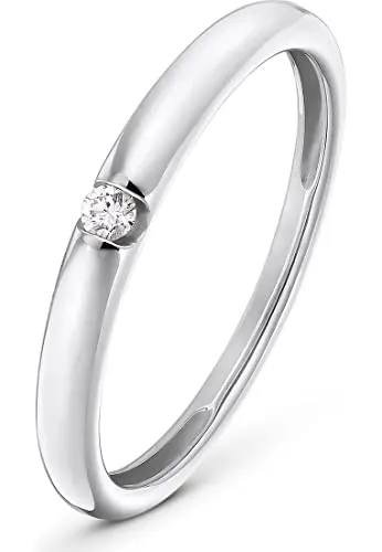 CHRIST Damen-Damenring 1 Diamant 56, Weißgold 32017721 in gold von Christ