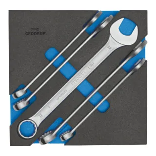 Gedore 2308886 1500 CT2-7-32 Ring-Maulschlüssel-Satz 5-teilig - Werkzeug-Sets, hochwertiger 5-teiliges Set mit metrischen Schlüsselweiten von 7 bis 19 mm für präzise Anwendungen.