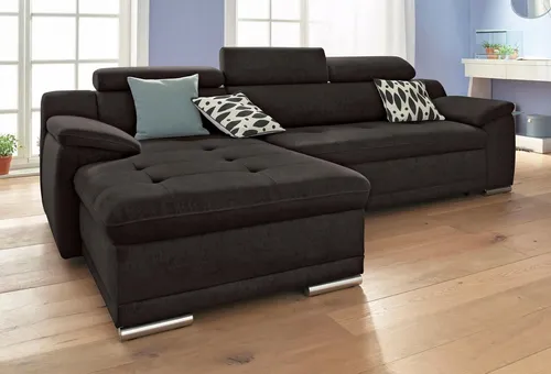 sit&more Ecksofa Andiamo L-Form, wahlweise mit Bettfunktion, inklusive Kopfteilverstellung