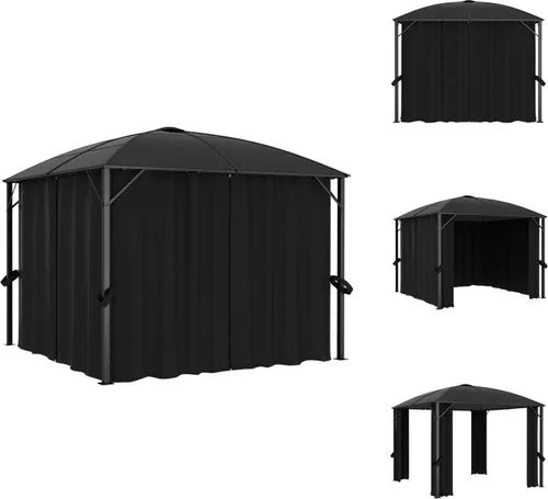 vidaXL Pavillon mit Vorhängen 300 x 300 x 265 cm Anthrazit