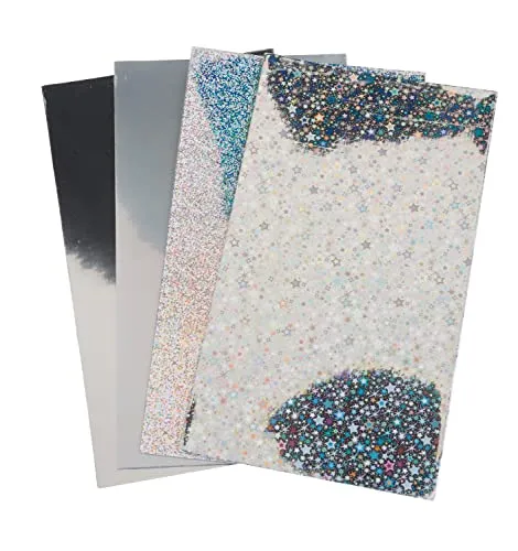 Verzierwachs-Set Gold und Silber 4 Stück 15,5x9cm Stärke 0,6mm Silber