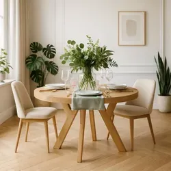 Runder Ausziehbarer Tisch PERO, Eiche Craft Golden, 90-190 cm