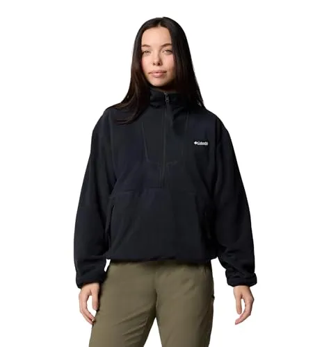 Columbia Sequoia Grove 1/2 Zip Fleece schwarz XL - Skipullis und Hoodies für Frauen, aus 100 % recyceltem Polyester für Nachhaltigkeit, mit elastischen Stretcheinfassungen für perfekte Passform und praktischen Reißverschlusstaschen für sicheren Stauraum.